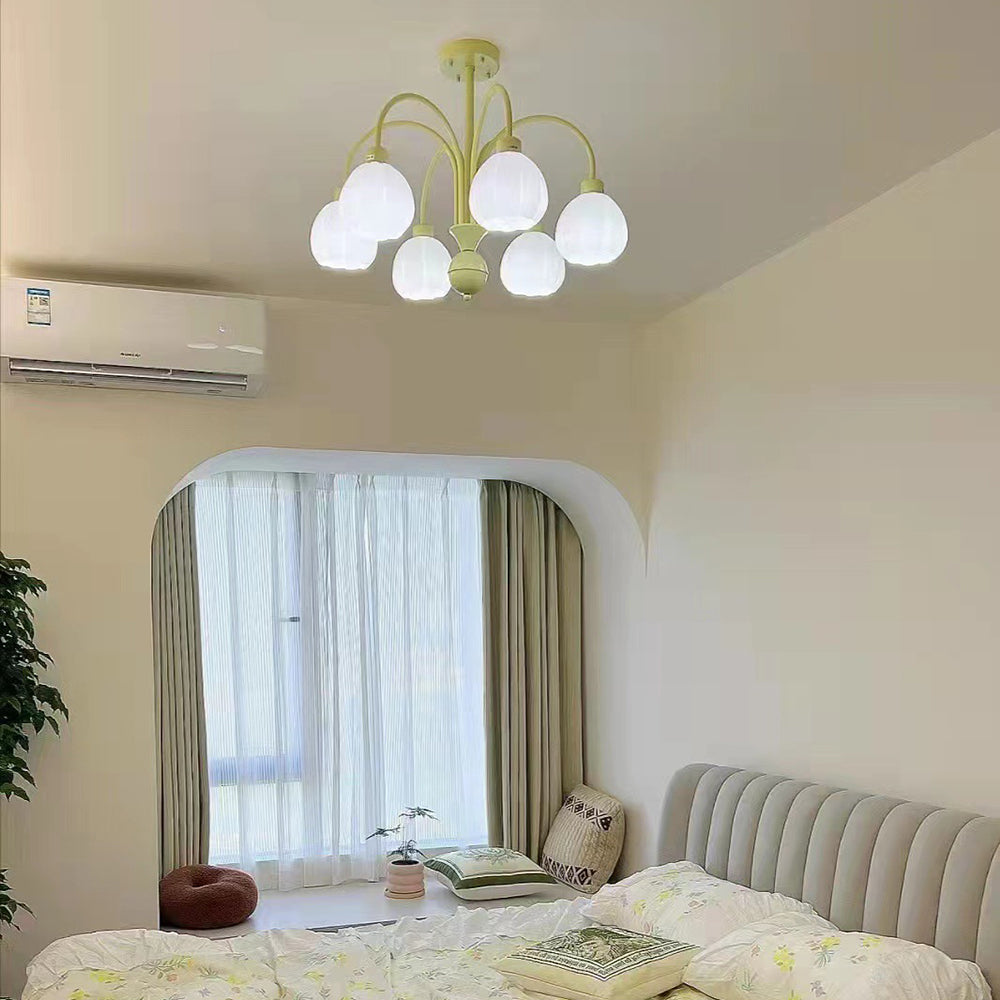 Aria Modern Pumpkin Metal Flush-Mount Ceiling Light - Letslighting