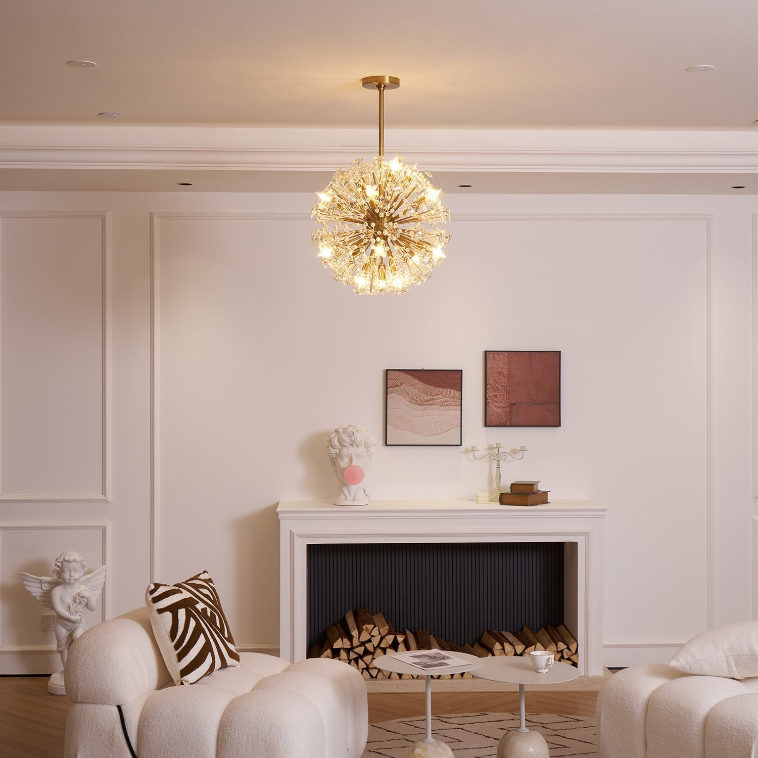 Aurora Chandelier Dickinson Gold Crystal Starburst - Letslighting