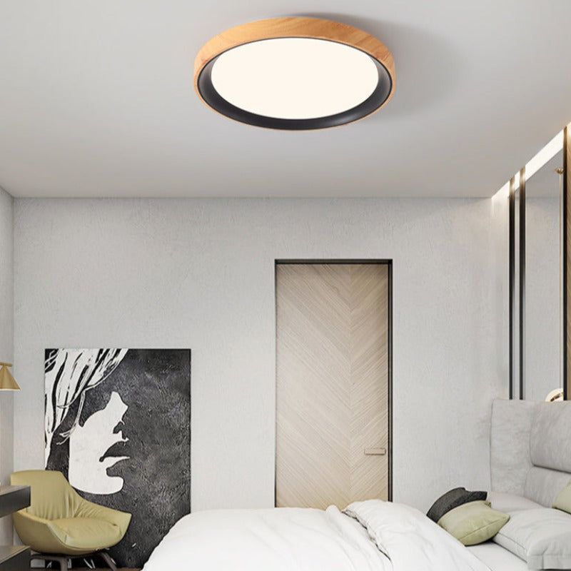 Arisha Modern LED Flush Mount Lighting Wood Acrylic Kitchen - Letslighting