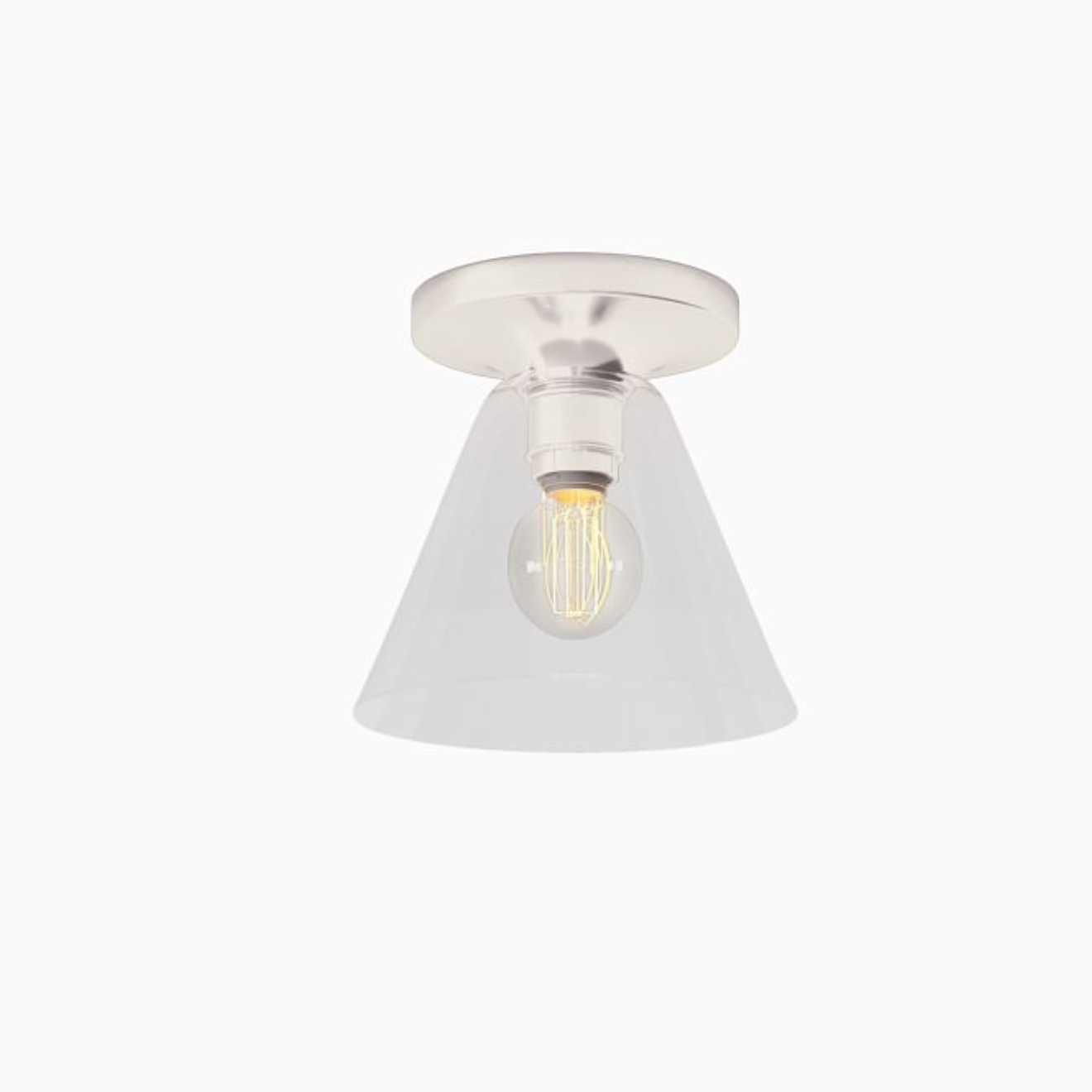 Cone Flush Mount Glass Ceiling Light Modern