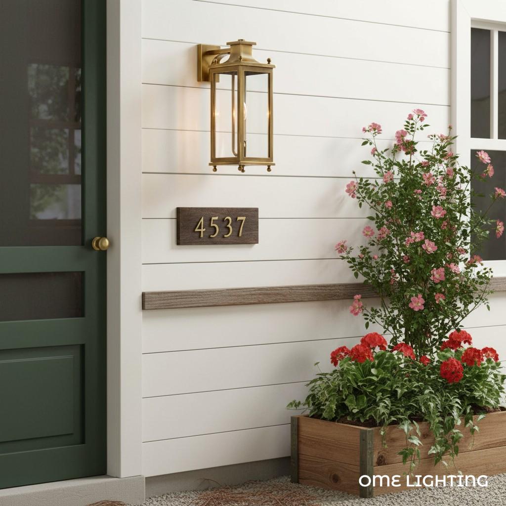 Guard  Wall Lamp  Brass Glass Outdoor