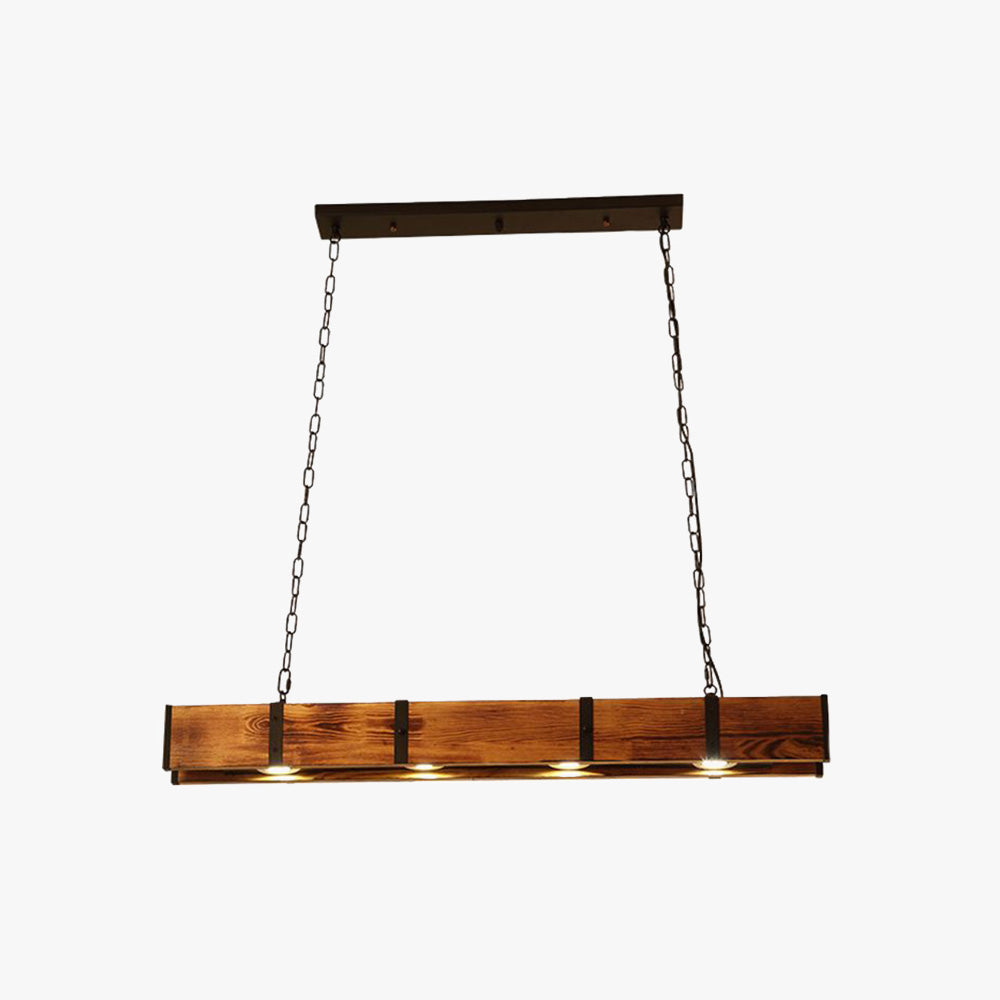 Epoch Vintage Linear Wood Pendant Light, Living Room/Restaurant