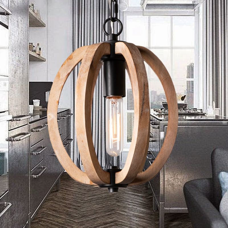 Epoch Orb/Gourd Wood Pendant Light