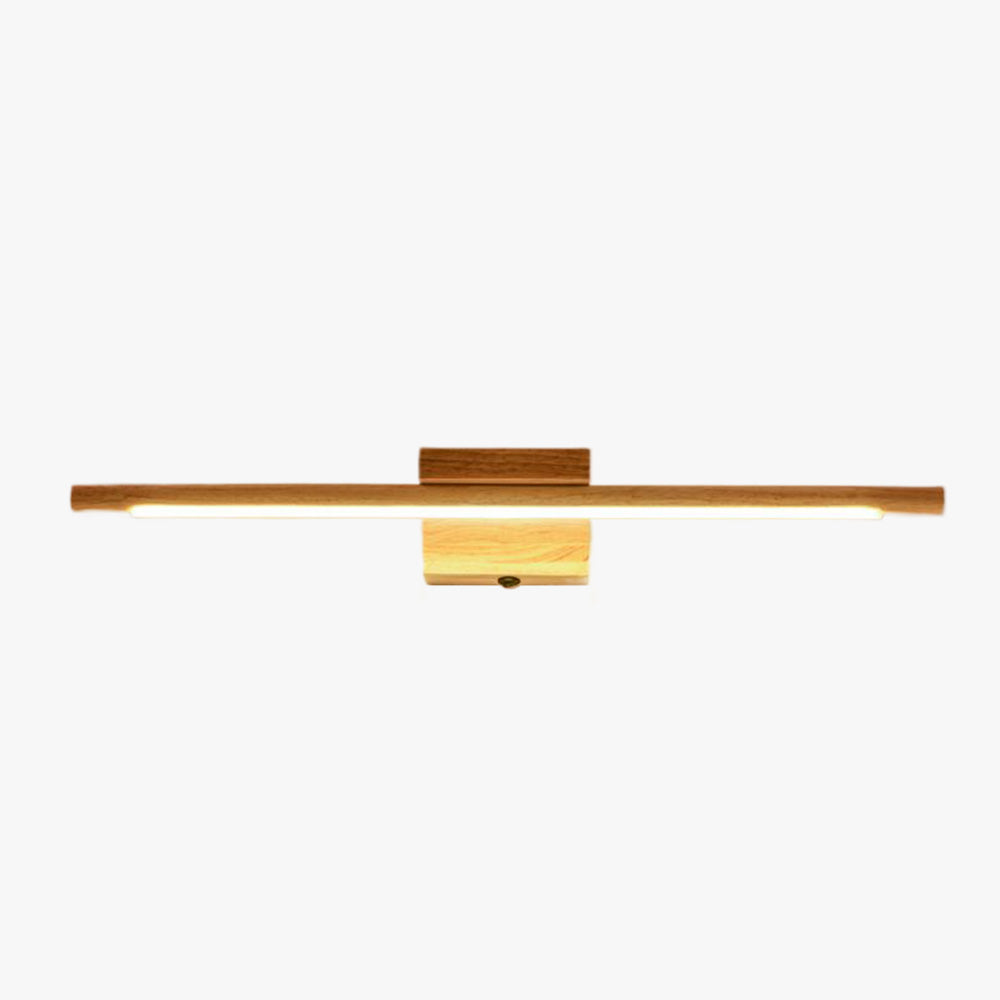 Muto Mirror Front Vanity Wall Lamp Nature Linear, Acrylic/Wood - Letslighting
