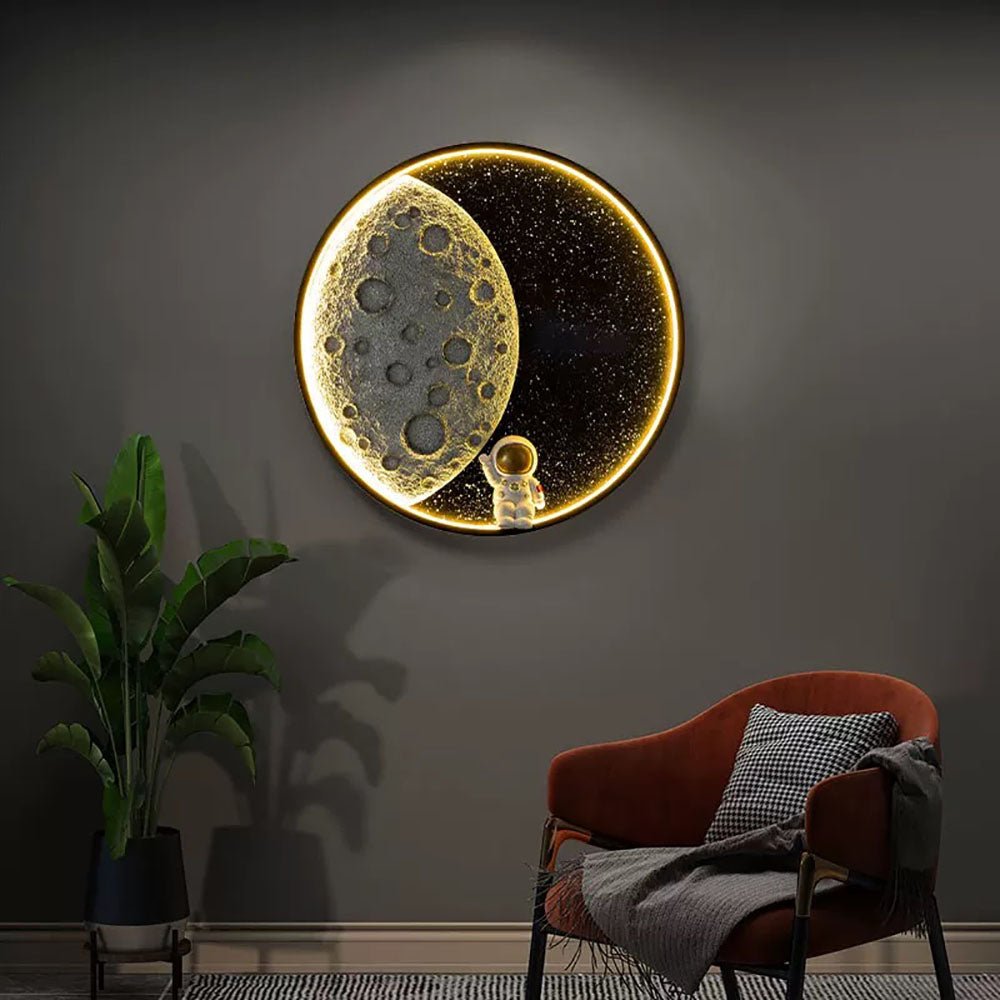 Aria Astronaut Round Moon Wall Lamp - Letslighting
