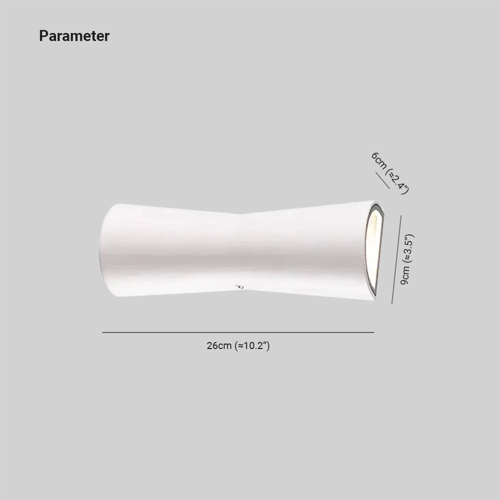 Ray Minimalist Torch LED Outdoor Wall Lamp Metal Garden Corridor Terrace