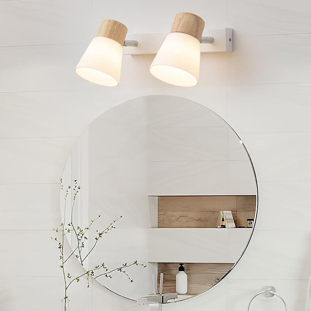 Muto Wall Lamp Nordic Vanity Mirror Front Wood Glass Basement - Letslighting