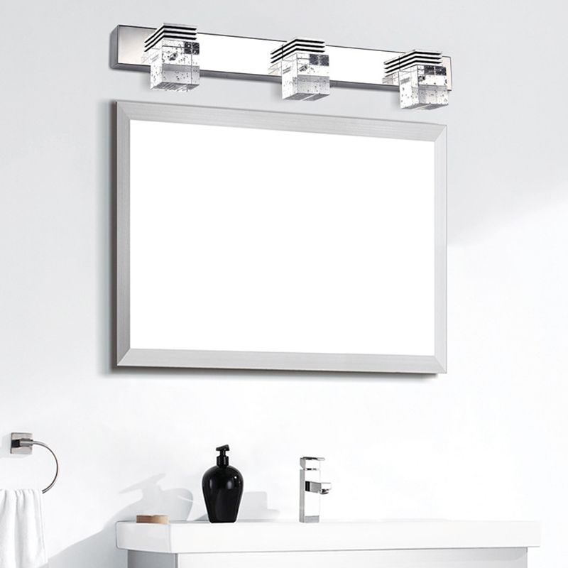 Arisha Modern Square Crystal Vanity Wall Lamp, Bedroom/Bathroom - Letslighting