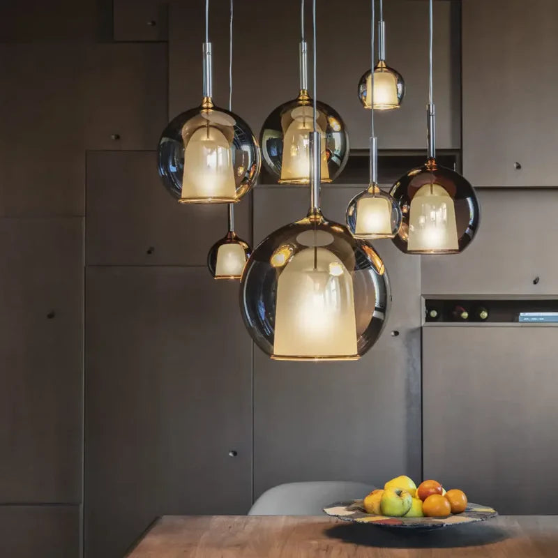 Valentina Modern Sphere LED Pendant Light Glass Dining Room - Letslighting