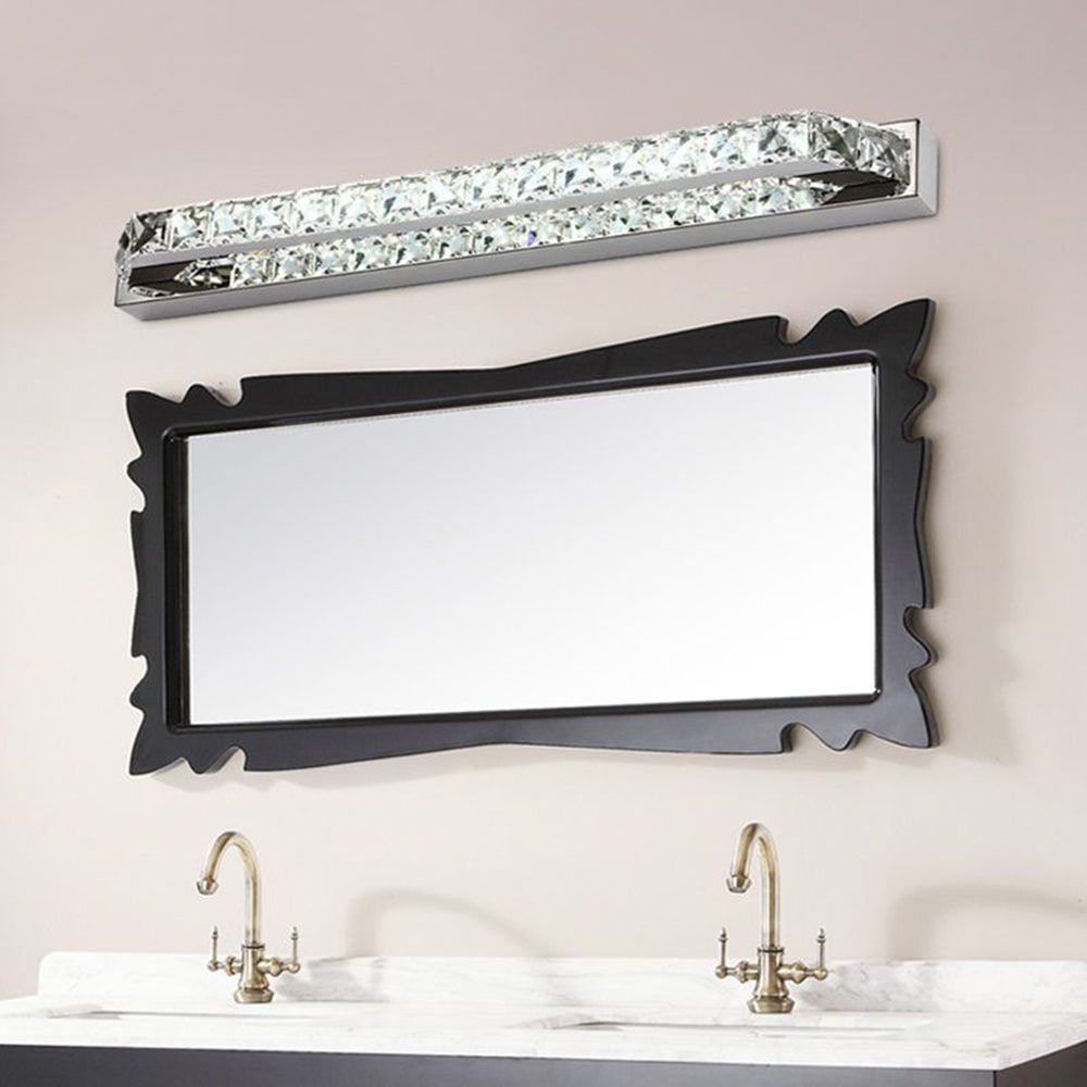 Kristy Luxury Linear Crystal Mirror Front Vanity Wall Lamp - Letslighting