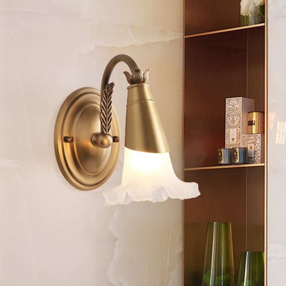 Ray Nordique Retro Flower Metal Glass Wall Lamp