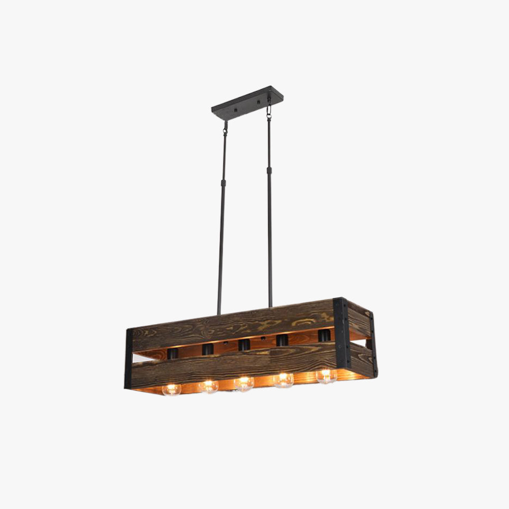 Epoch Retro LED Metal/Wood Pendant Light Living Room/Bedroom
