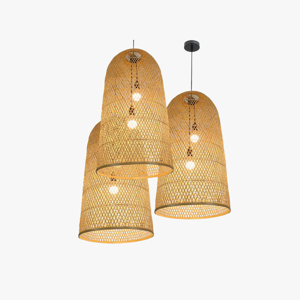 Ritta Natural Handmade Bamboo Led Pendant Light, Bedroom