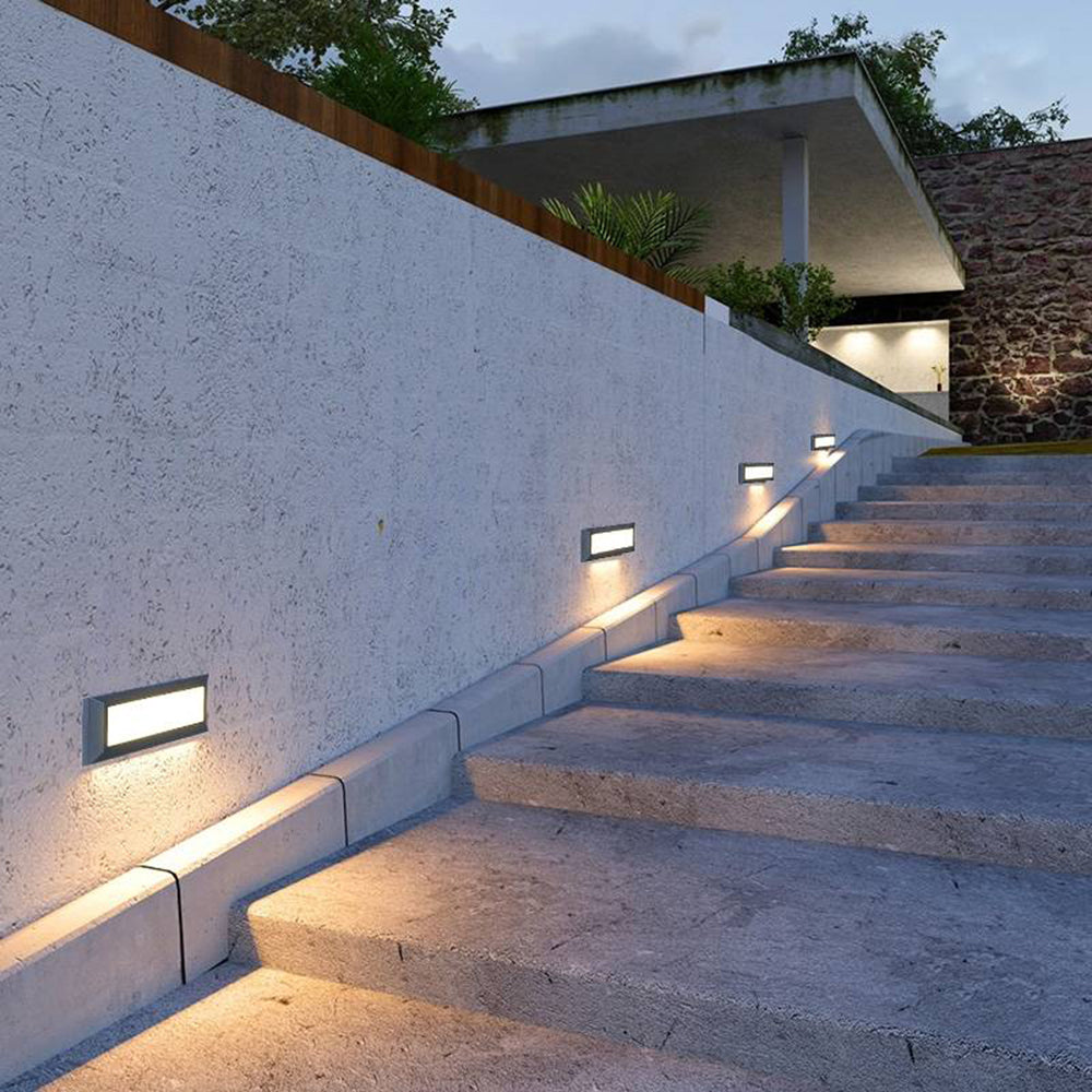 Ray Modern Metal Rectangular Waterproof Outdoor Deck Step Light
