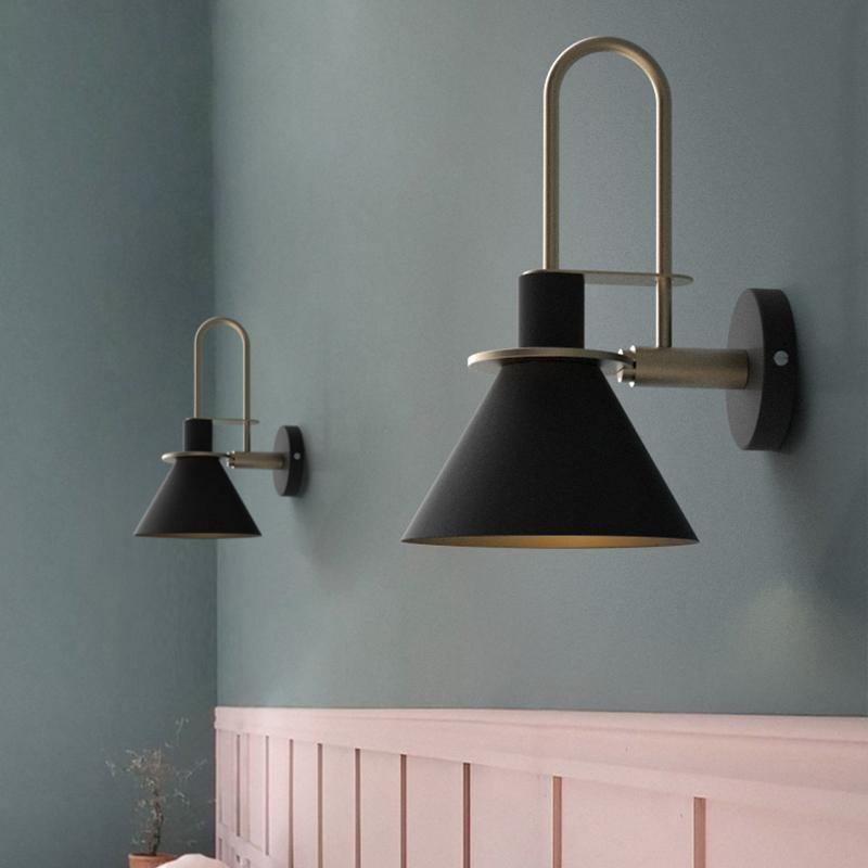 Lustra Wall Lamp Black Gold Minimalist - Letslighting