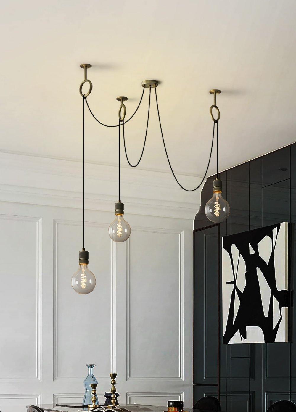 Lustra Chandelier Industrial Spider Bulb Hanging - Letslighting