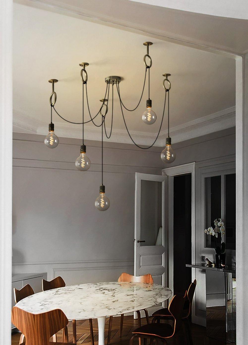Lustra Chandelier Industrial Spider Bulb Hanging - Letslighting