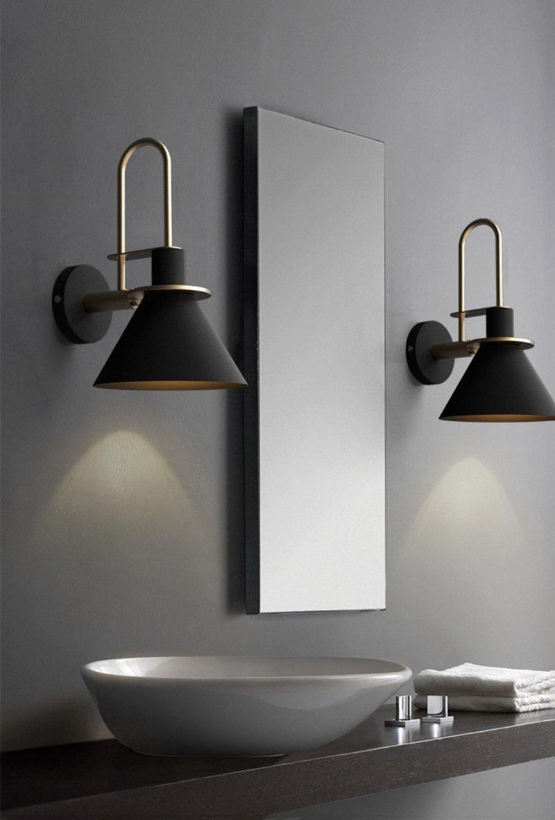 Lustra Wall Lamp Black Gold Minimalist - Letslighting