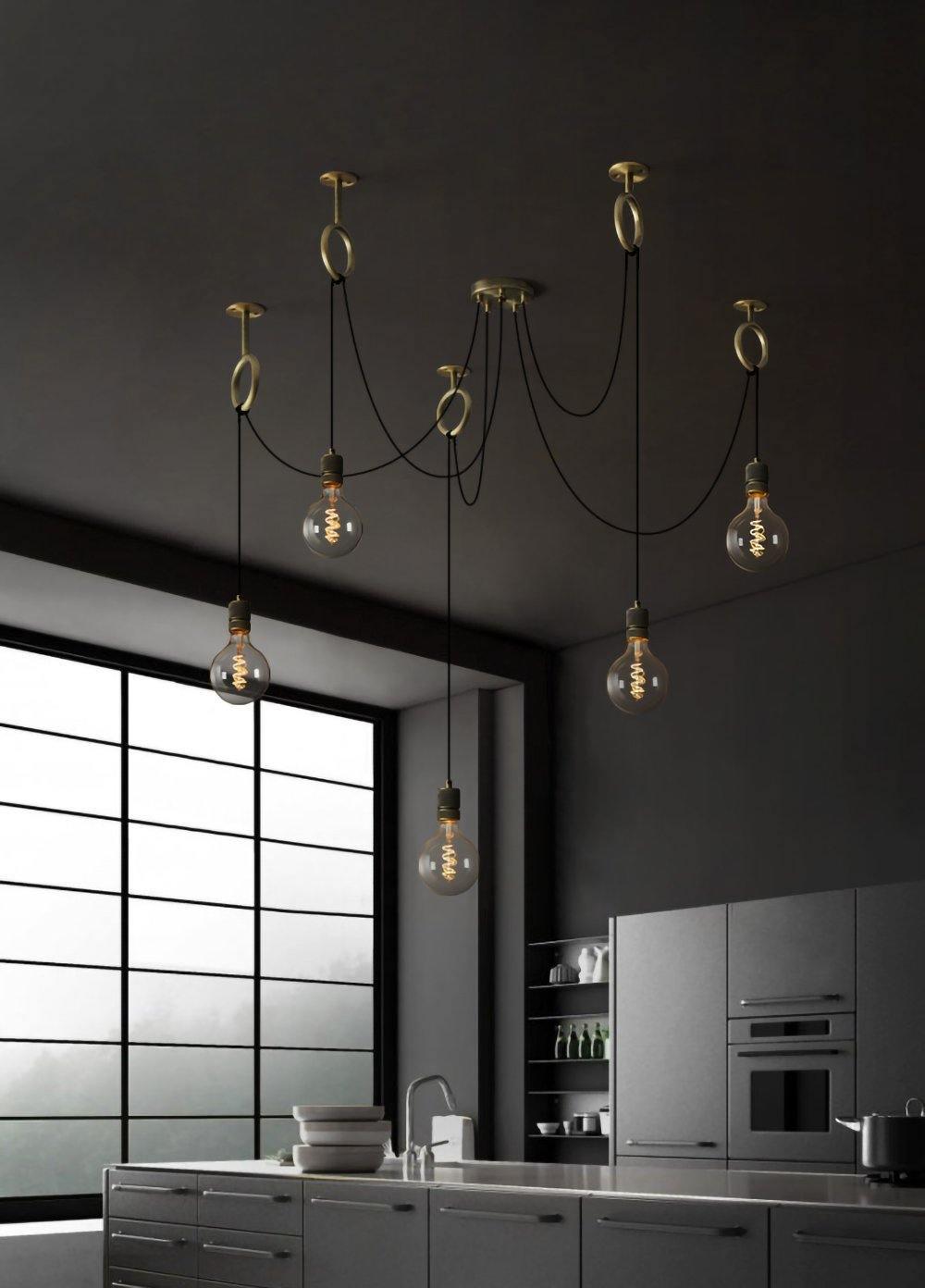 Lustra Chandelier Industrial Spider Bulb Hanging - Letslighting