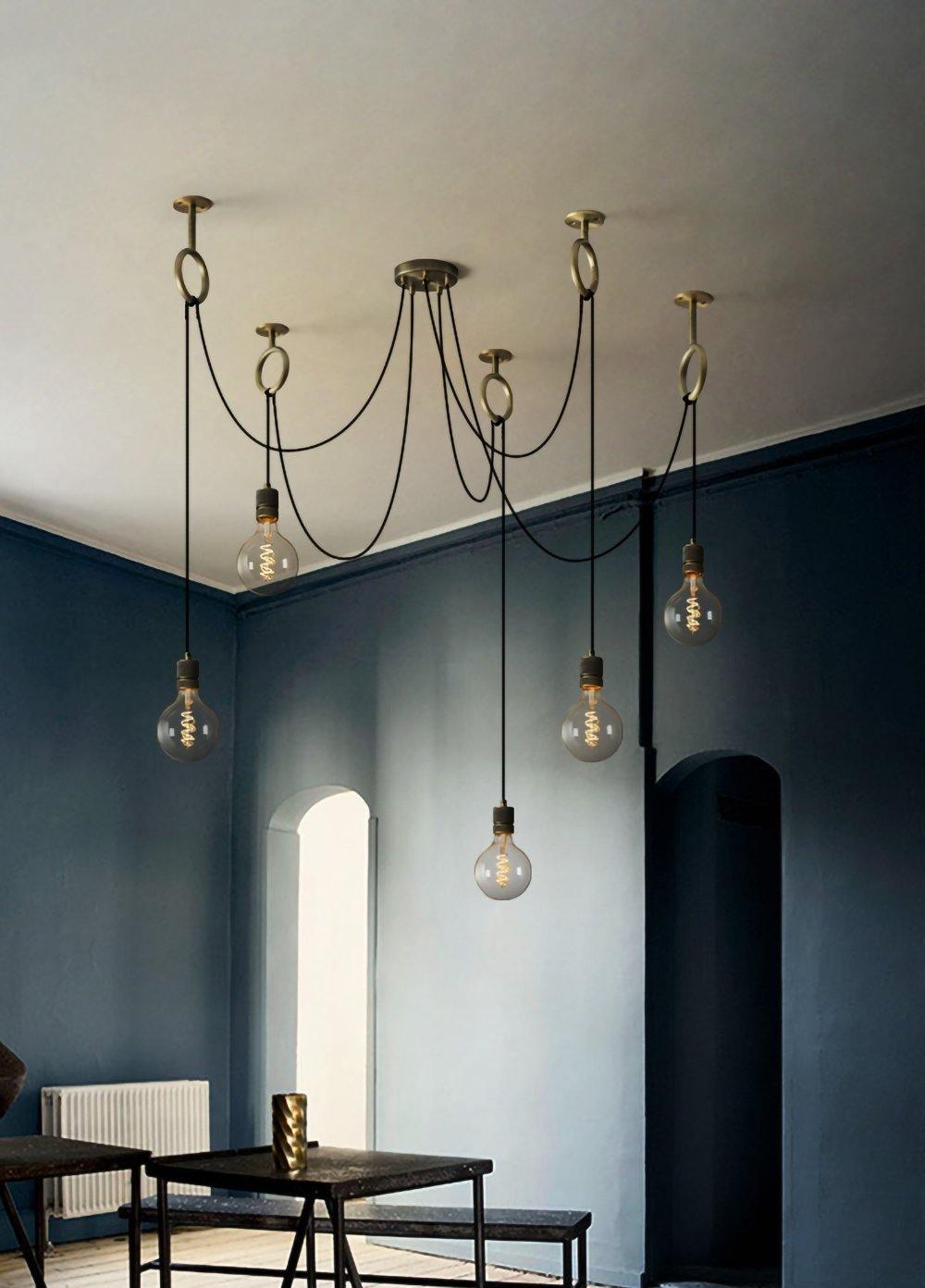 Lustra Chandelier Industrial Spider Bulb Hanging - Letslighting
