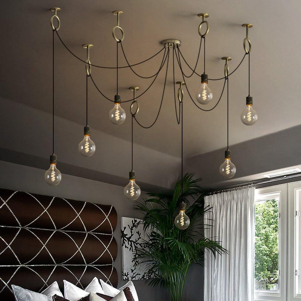Lustra Chandelier Industrial Spider Bulb Hanging - Letslighting