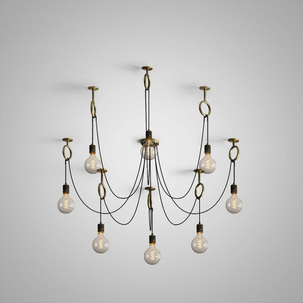 Lustra Chandelier Industrial Spider Bulb Hanging - Letslighting