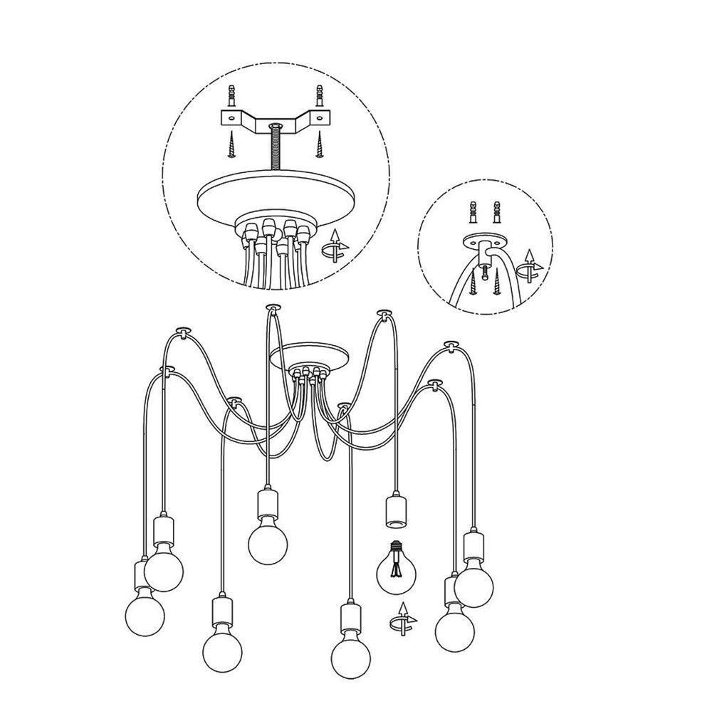 Lustra Chandelier Spider Cable Industrial - Letslighting