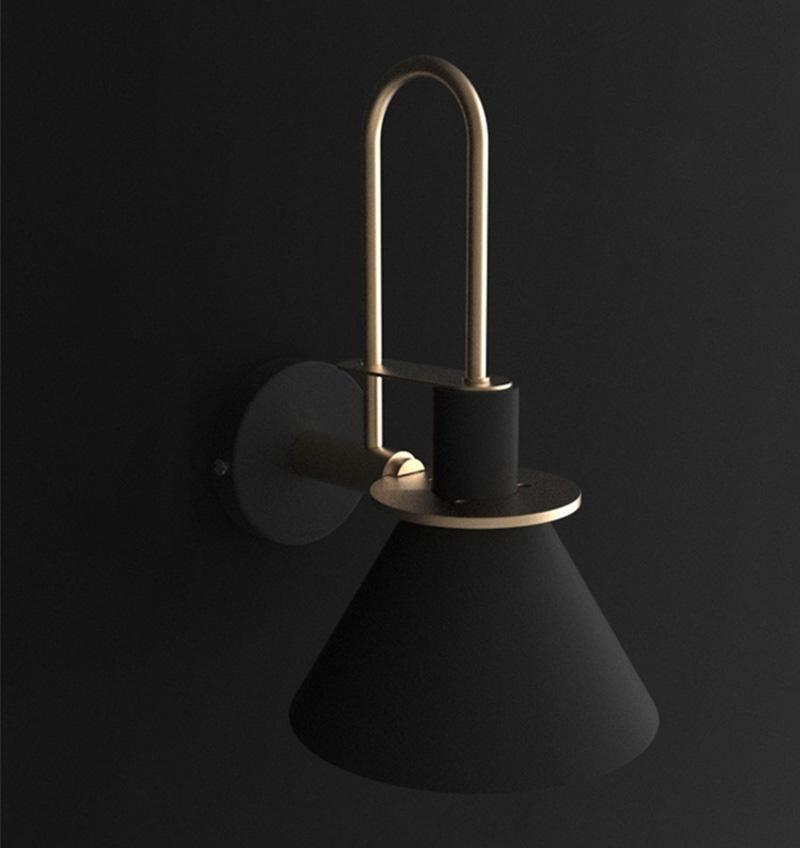 Lustra Wall Lamp Black Gold Minimalist - Letslighting