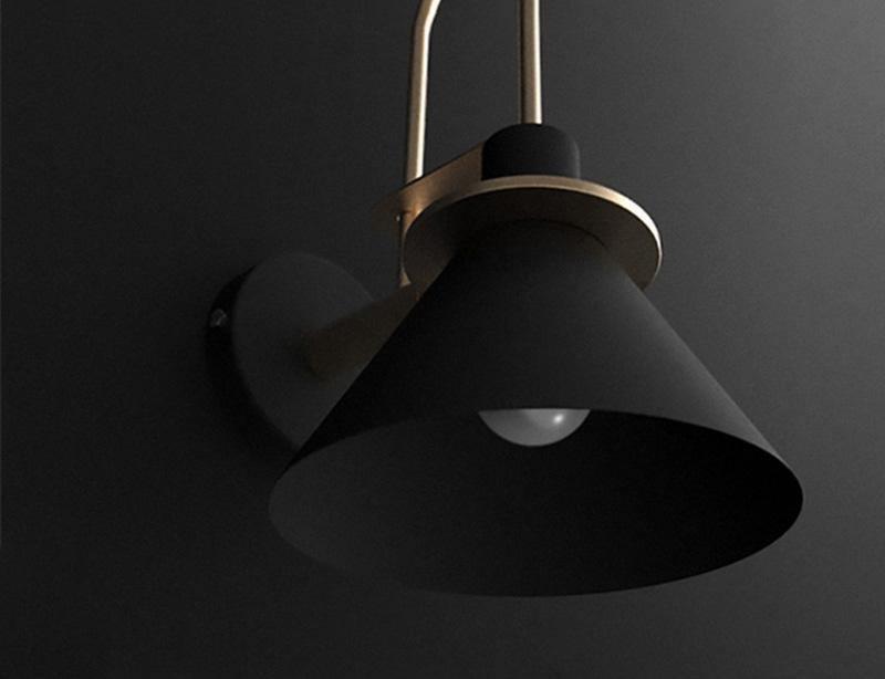 Lustra Wall Lamp Black Gold Minimalist - Letslighting