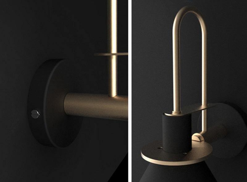 Lustra Wall Lamp Black Gold Minimalist - Letslighting