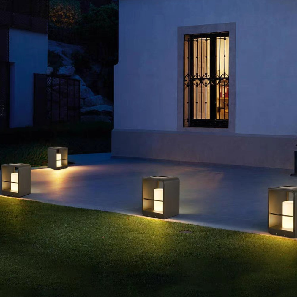 Ray Minimalist Cuboid Candle Outdoor Floor Lamp Garden