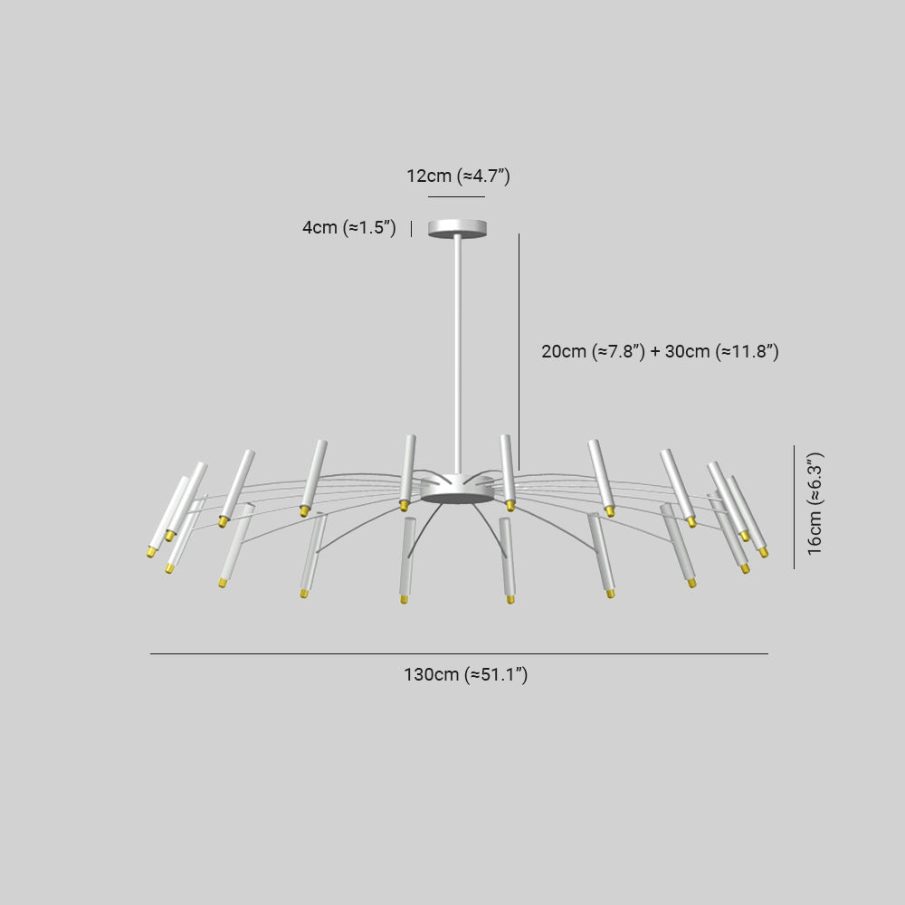 Arisha Modern Blown Linear Metal Chandelier - Letslighting