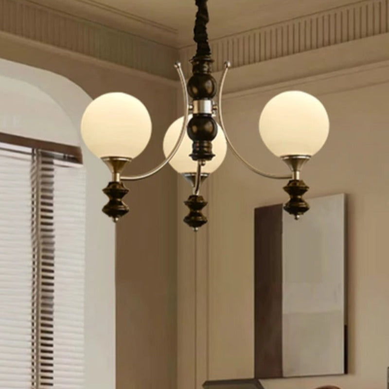 Valentina Vintage LED Pendant Light White Glass Living Room