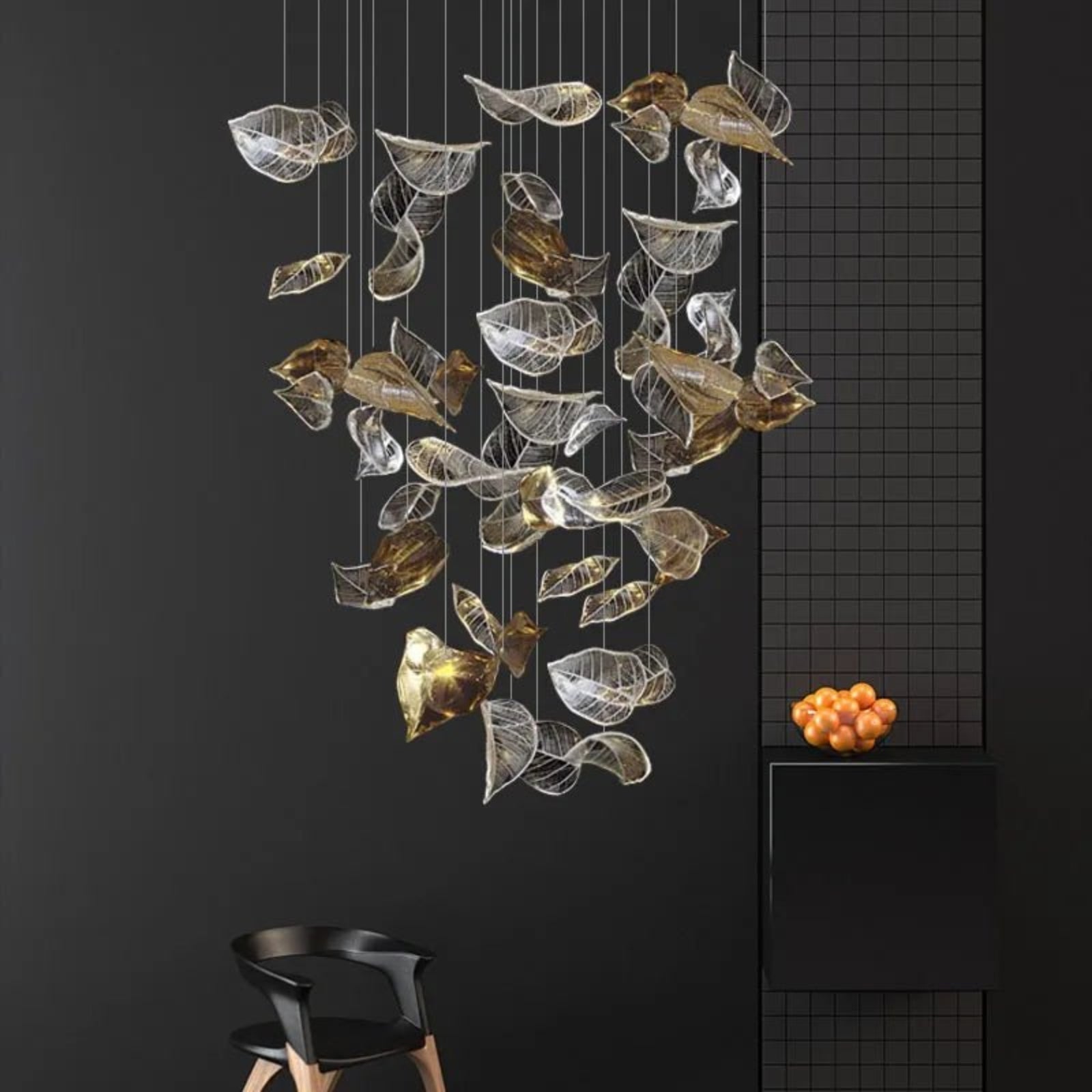 Cesilila Iridescent Leaf Pendant Light Chandelier - Letslighting