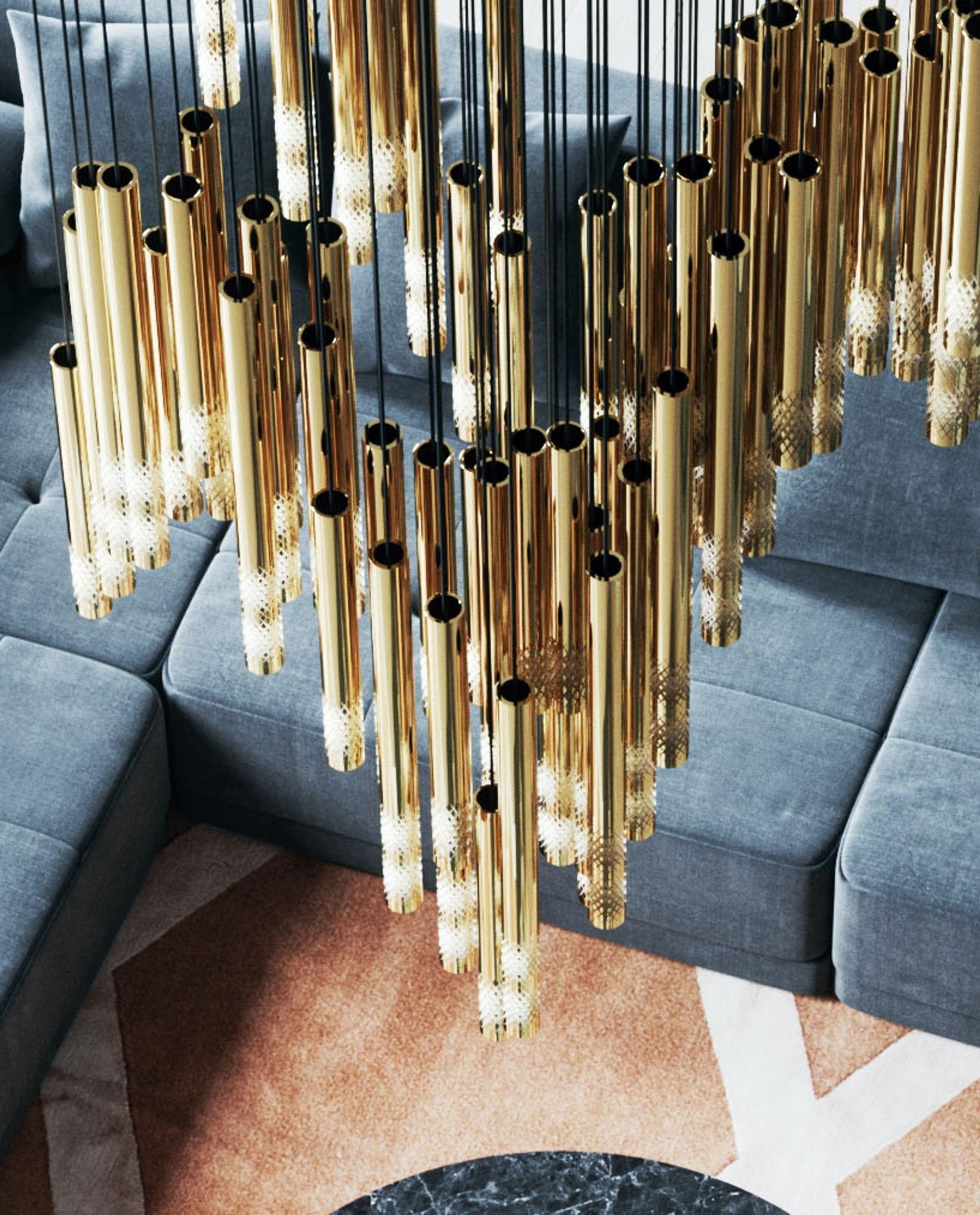 Ovynira Gold Rod Chandelier - Letslighting