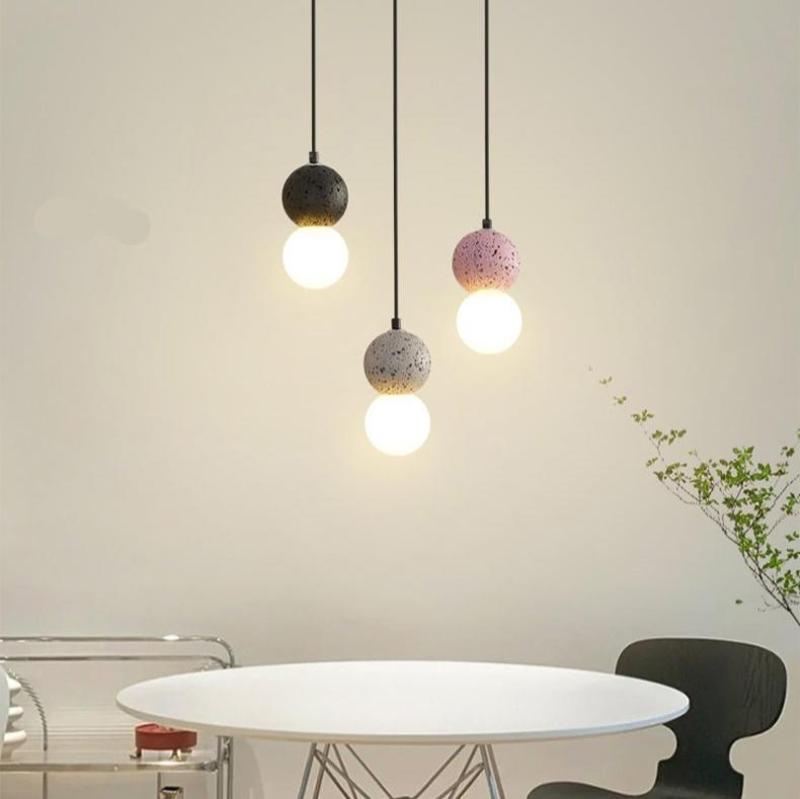 Valentina Single Globe Colorful Pendant Light, Dolomite, LED - Letslighting