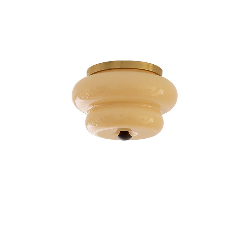 Curvaceous Modern Glass & Wood Ceiling Light