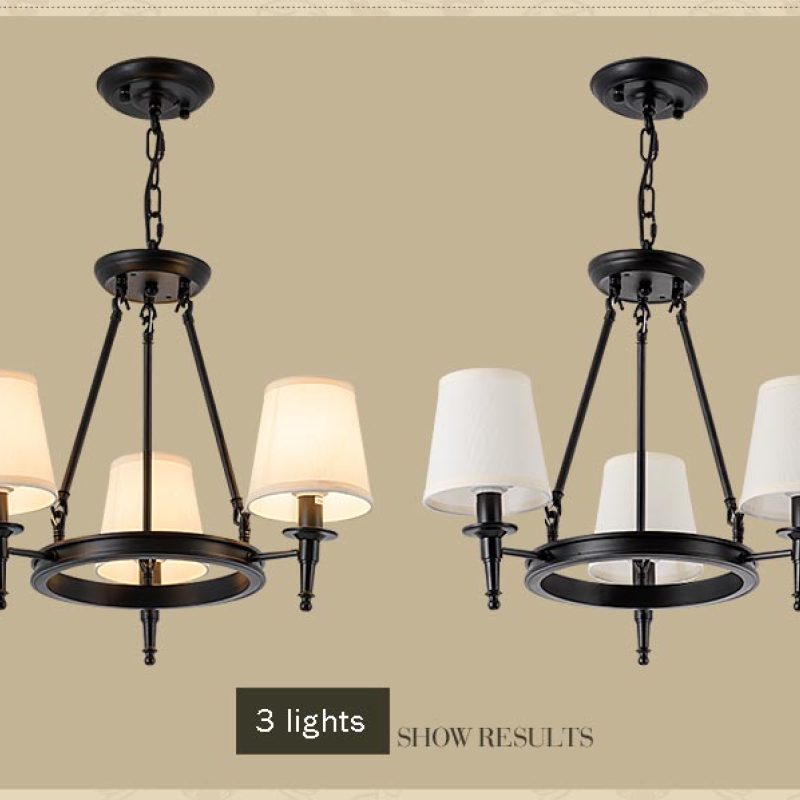 Silva Vintage Ring Fabric Chandelier Copper - Letslighting