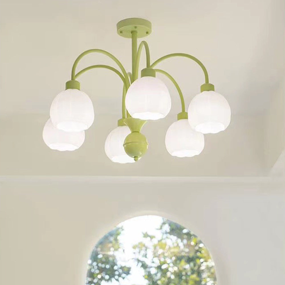 Aria Modern Pumpkin Metal Flush-Mount Ceiling Light - Letslighting