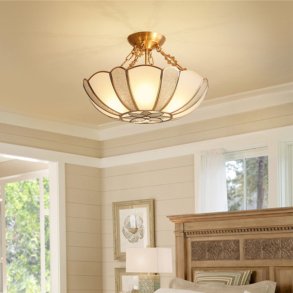 Silva Retro Flower Flush Mount Ceiling Light Glass Bedroom - Letslighting