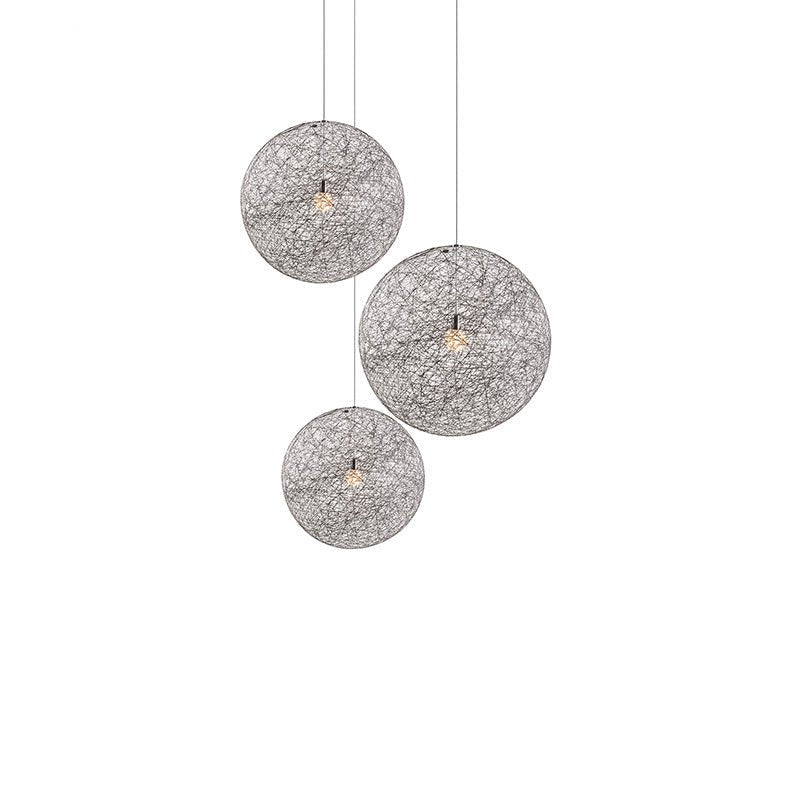 Spherical Modern Metal & Polymers Pendant Light