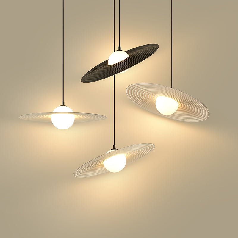 Lustra Pendant Light PE LED Plate White and Black - Letslighting