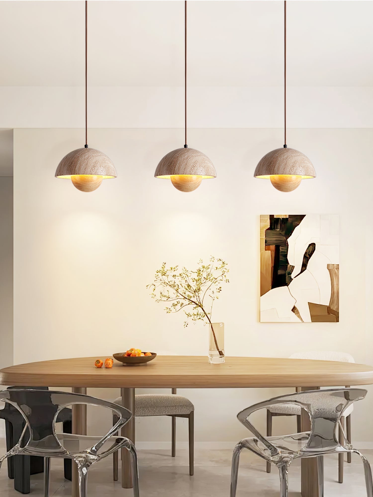 Bud Modern Travertine Pendant Light