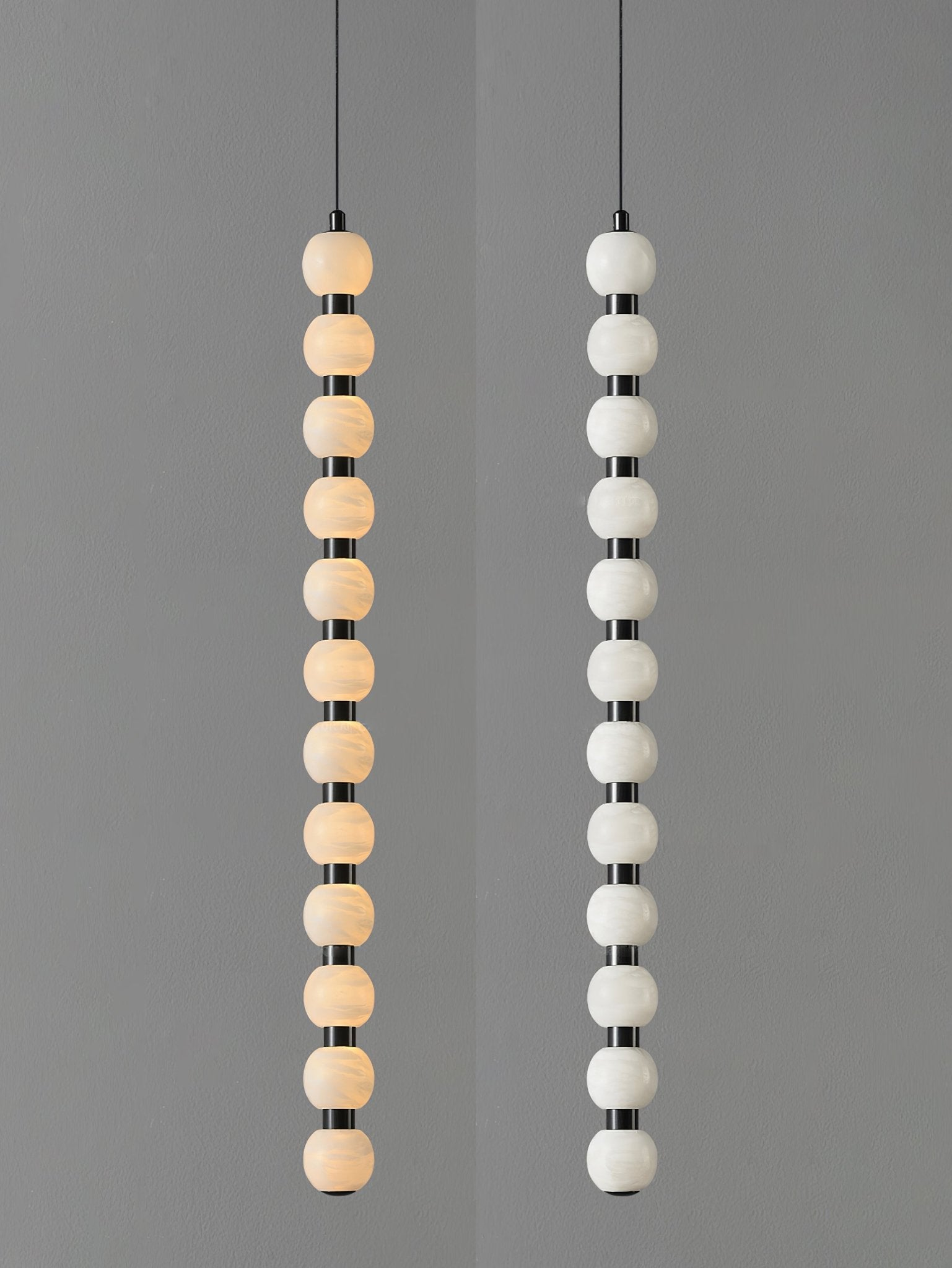 Orbique Modern Metal & Alabaster Pendant Light