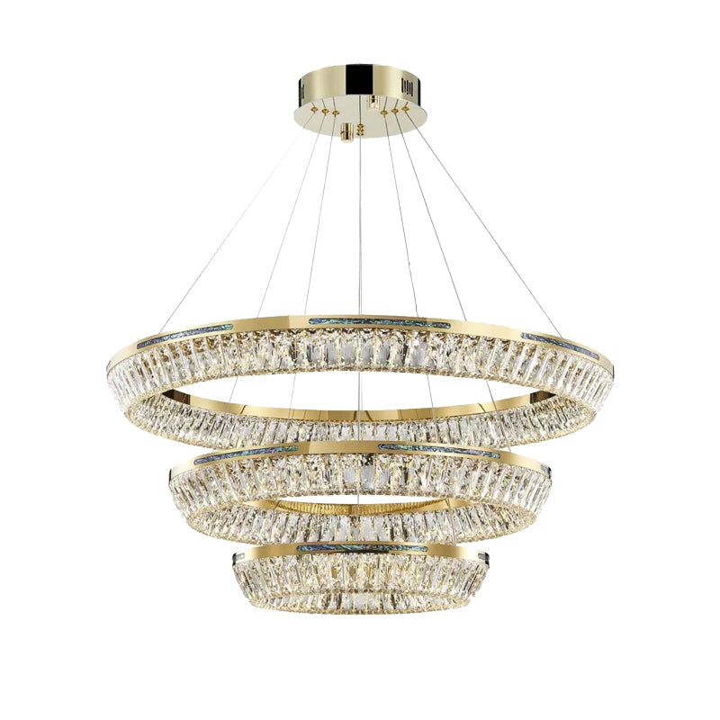 Kristy Modern Luxury Crystal Chandelier Tri-Circle - Letslighting