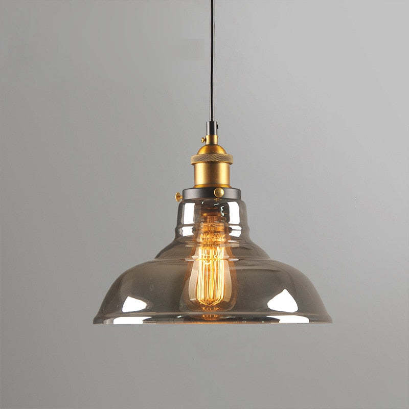 Arisha Industrial Metal/Glass Pendant Light Dining Room