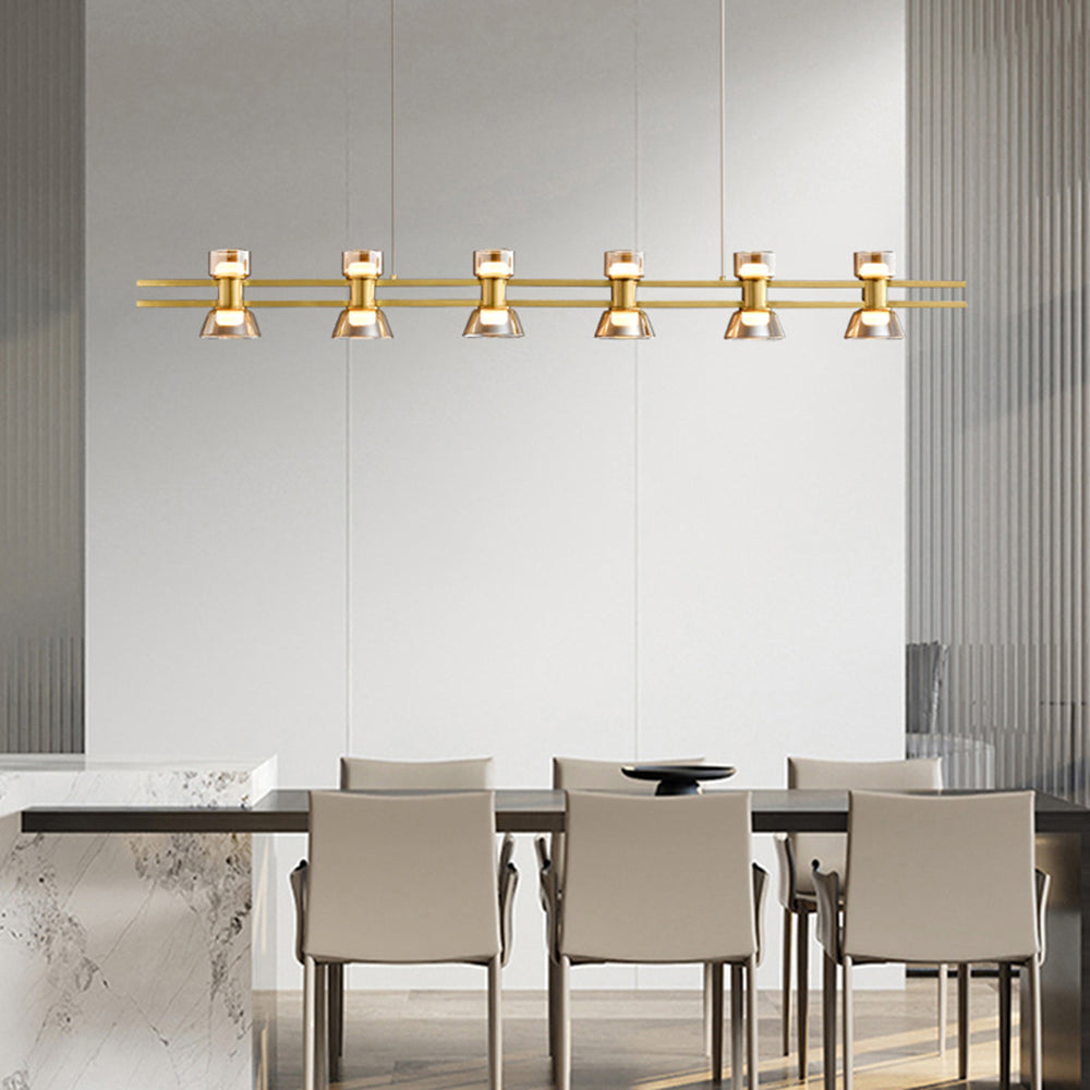 Arisha Modern Linear Linear Metal Pendant Lamp Golden