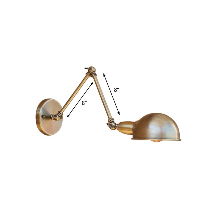 Epoch Hemispheric Adjustable Wall Lamp, Brass/Antique Brass/Chrome, Bedroom - Letslighting