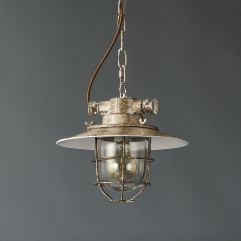 Epoch Industrial Metal Glass Pendant Light Bedroom