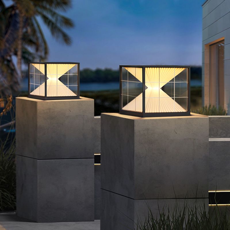 Ray Modern Pyramid Shape Metal Outdoor Floor Lamp